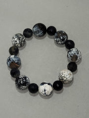 Dark Blue Fire Agate Bracelet